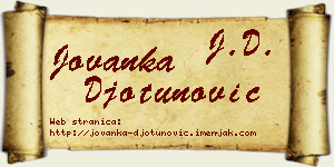 Jovanka Đotunović vizit kartica